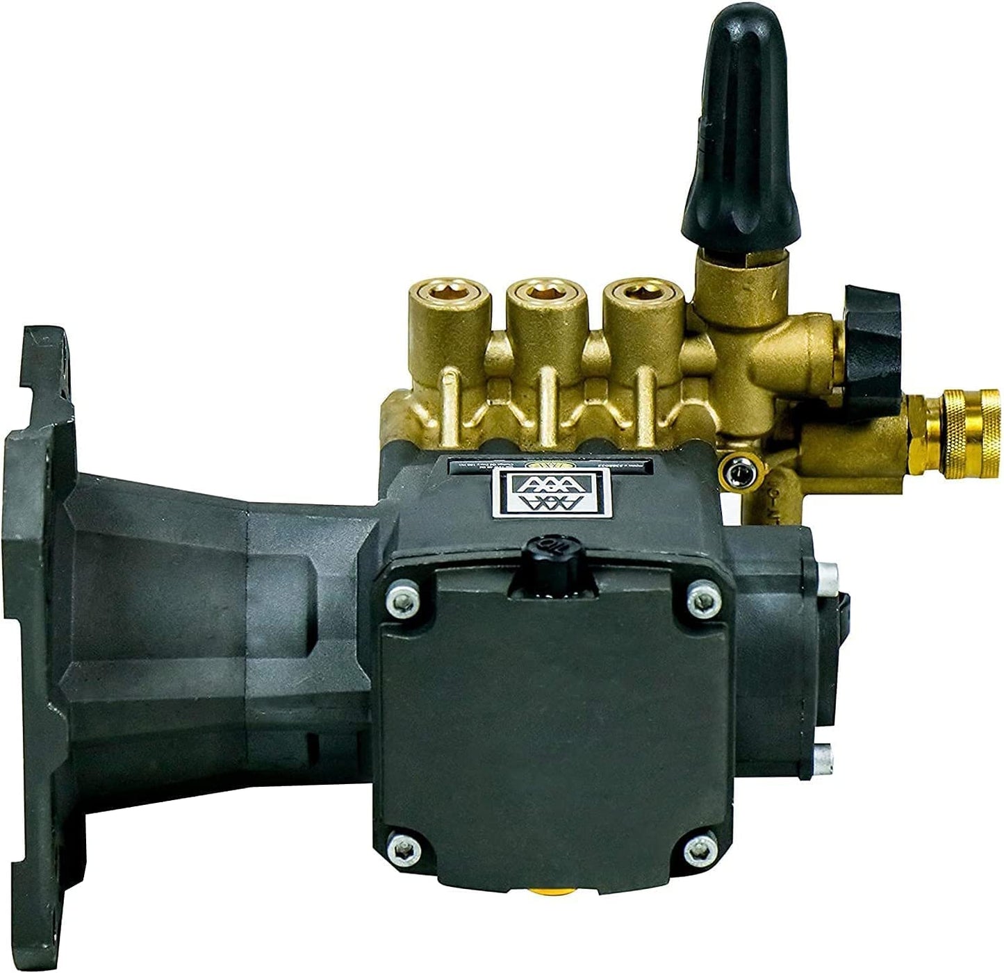 AAA 90034 Horizontal Triplex Plunger Replacement Pressure Washer Pump Kit, 4400 PSI, 4.0 GPM, 1" Shaft, Includes Hardware and Siphon Tube, for Industrial Gas Powered Machines, Black