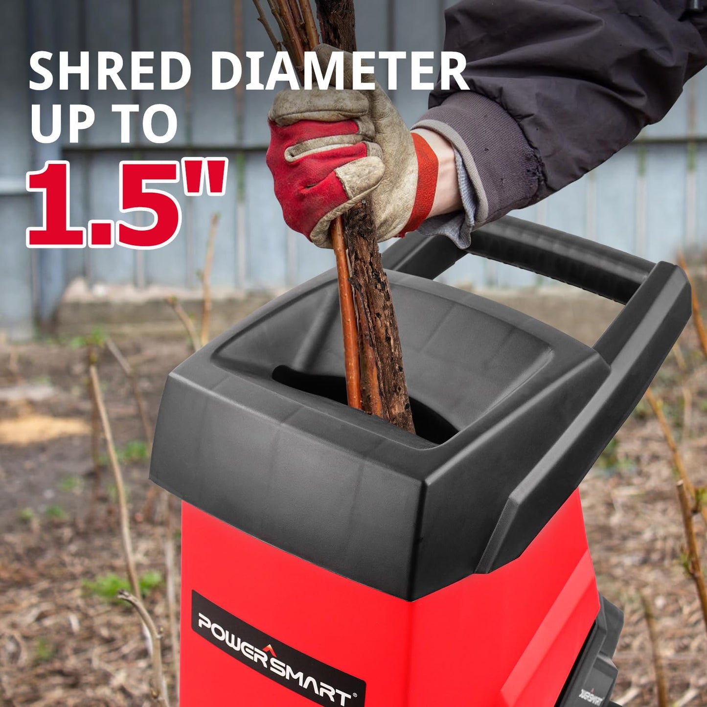 PowerSmart Electric Wood Chipper 15-Amp with Collecting Bin for Garden, Yard (PS12A)