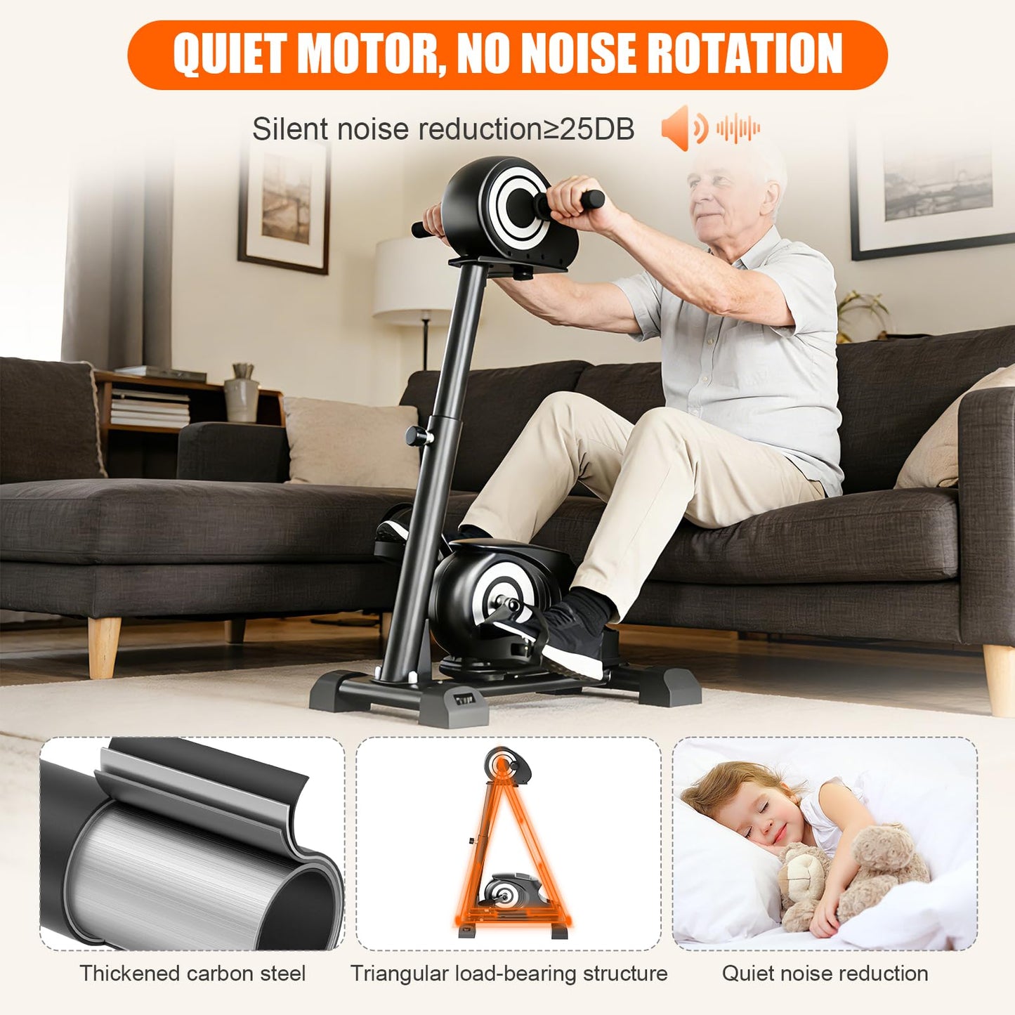 RECOVIONMotorized Arm and Leg Exercise Bike, Electric Pedal Exerciser with LCD Touchscreen, Dual Motor Upper & Lower Limb Trainer, Adjustable Height for Seniors Home Exercise