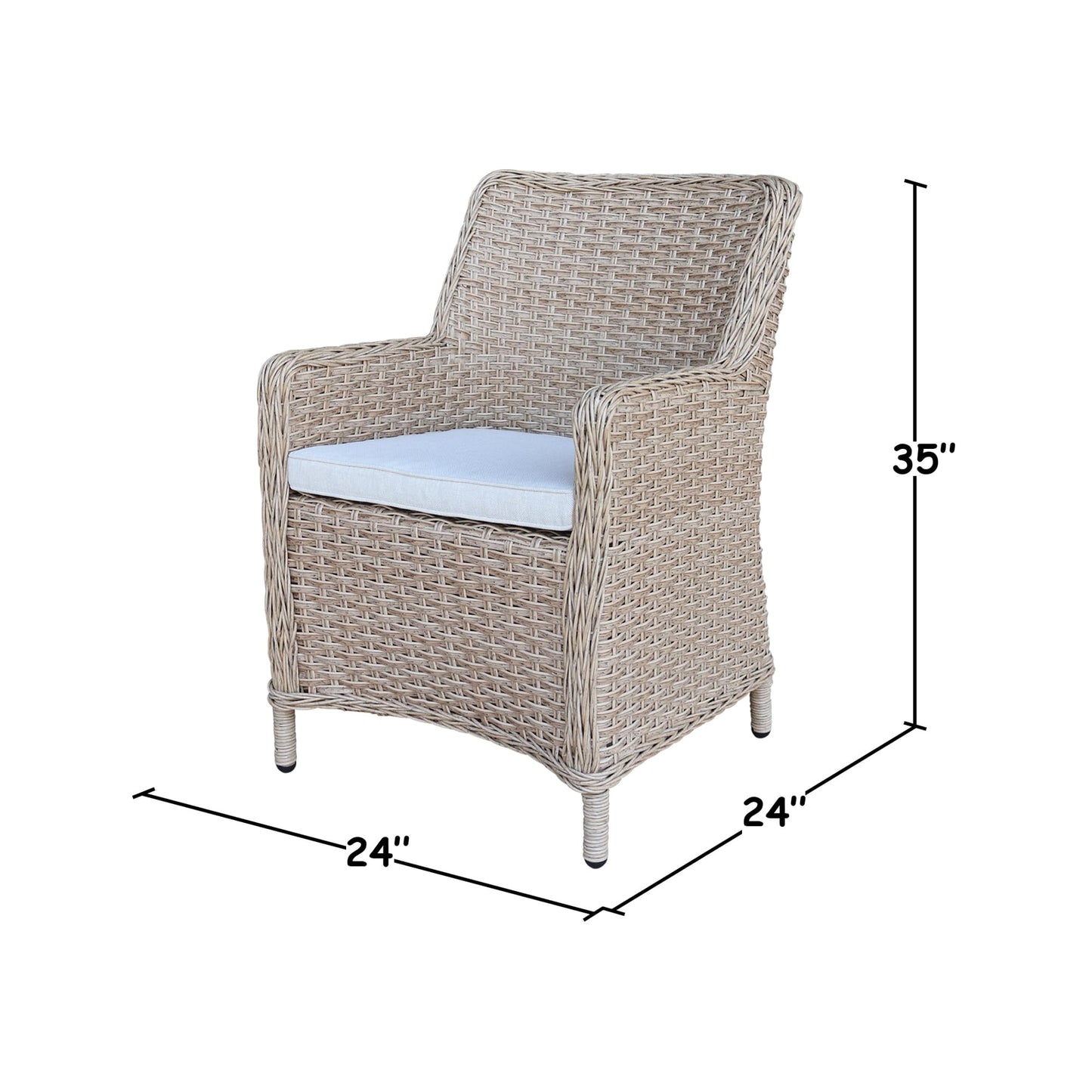 IC INTERNATIONAL CONCEPTS Outdoor Wicker Patio Furniture Set with Round Table and 4 Chairs - Natural