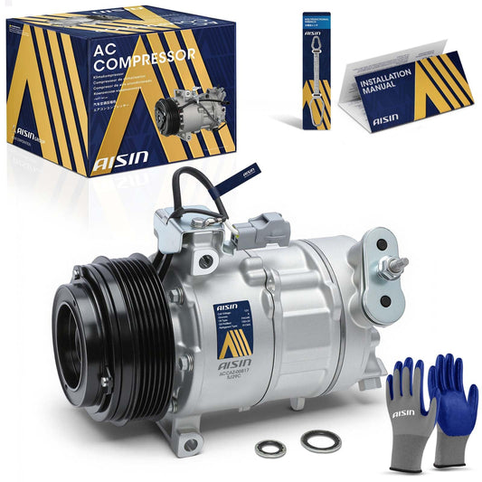 AISIN AFTERMARKET ACCAZ-00817 Air Conditioner AC Compressor - Compatible with Ram ProMaster City 2015-2022 - with 6-Pulley Groove, with Clutch