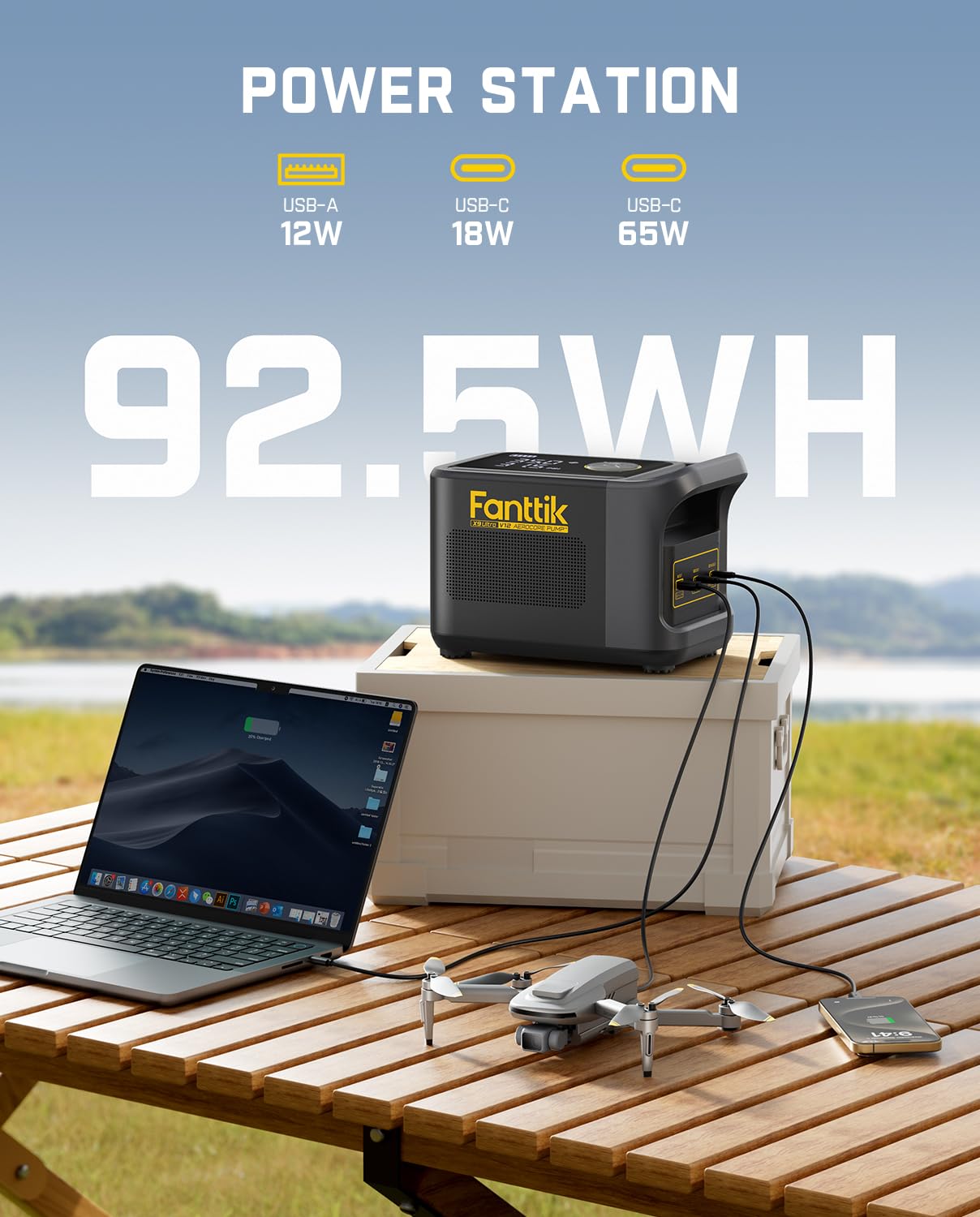 Fanttik X9 Ultra Portable Tire Inflator for Pickup Truck, RV | 3-in-1 Air Pump, Power Station, Flashlight | 6X Faster Inflator with Digital Gauge | Air Compressor for Light Truck, SUV, Compact Car