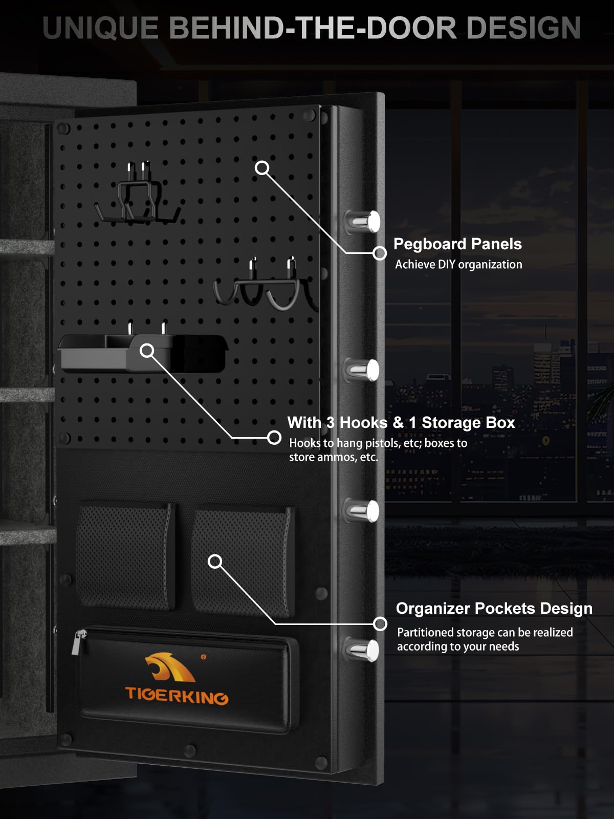 TIGERKING Fireproof Home Safe, Large 8.78 Cu Ft, 178 lb Heavy-Duty Steel, 40-Min Fire & 72-H Water Protection, Digital Keypad, Alarm System