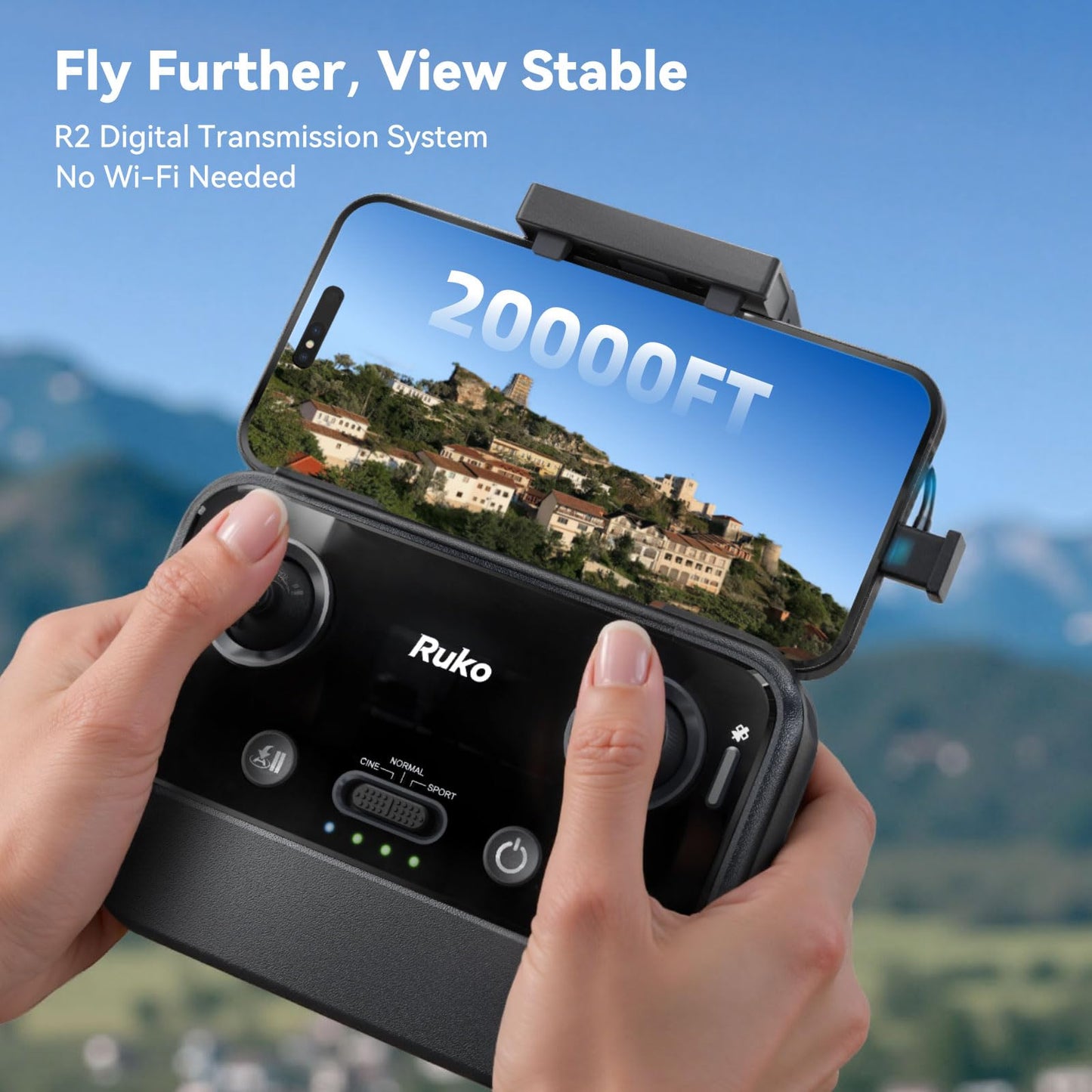 Ruko Drone with 4K UHD Camera for Adults with 3-Axis Gimbal, 8K Photo, Under 249g FAA-Exempt, 96 Mins Flight (3 Batteries), 20,000ft Transmission, GPS with Beeper, Auto Return, Beginner Friendly
