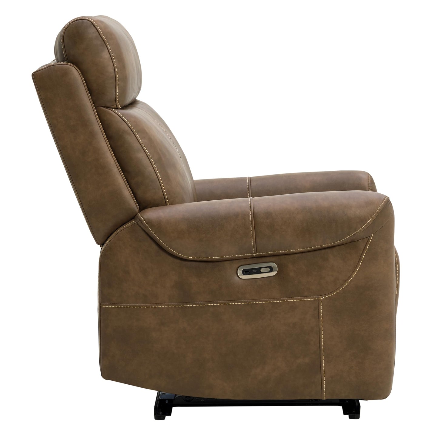 KISLOT Leather Recliner Chair for Adults Wall Hugger RV Recliner with USB Charging Ports Electric Power Reclining Sofa for Living Room Home Theater Seating Bedroom