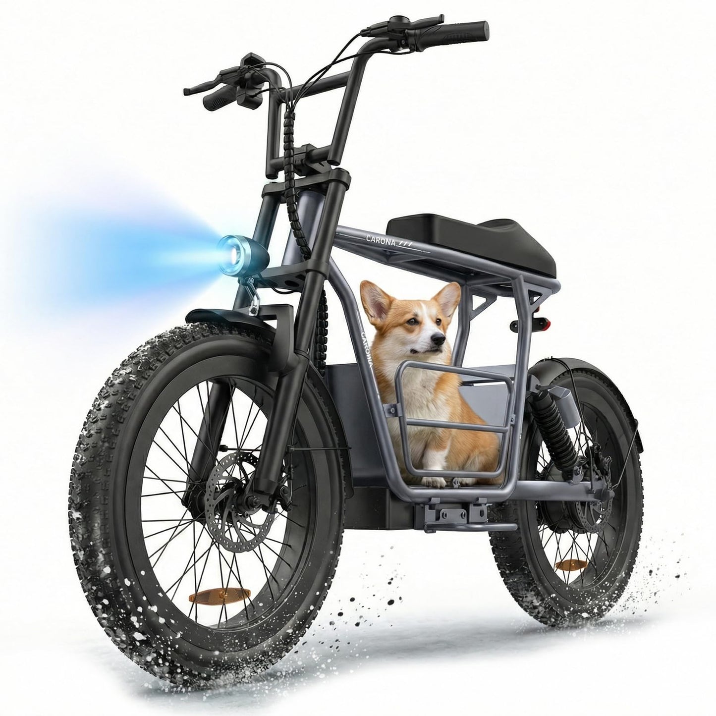 Caroma Electric Scooter with Seat for Adults, 1000W Peak Motor, 25Miles Range & 20Mph, Multiple Suspension, Electric Motorcycle Mini Bike with Basket for Pet s& Cargo, UL 2272 Certified