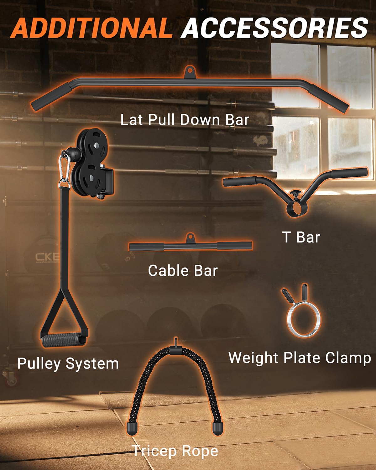 Multifunctional Smith Machine Home Gym 2200LBS Squat Rack Power Cage with LAT Pulldown, Cable Crossover System, Smith Bar, Leg Attachments, Workout Equipment