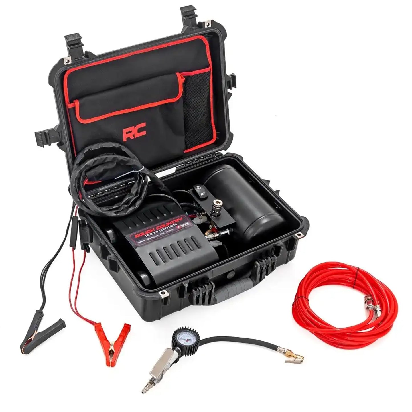 Rough Country Portable Twin Air Compressor | 12V | 150PSI | 6.16 CFM - RS208A