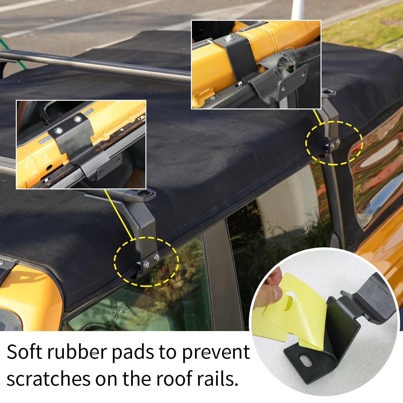 MSIZOY Heavy Duty Roof Racks Cross Bars Compatible with for Ford Bronco Soft Top 2/4 Door 2021 2022 2023 2024 2025 2026 Aluminum Rooftop Crossbars Rails Luggage Racks Ski Bike Snowboard Cargo Carrier
