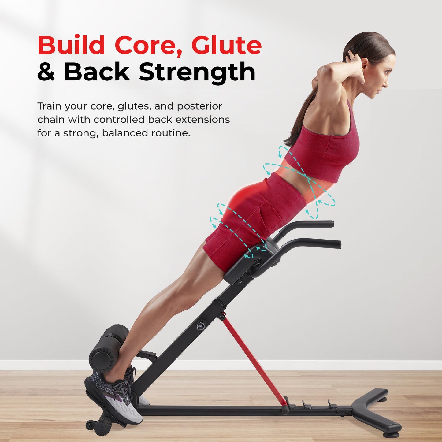 Sunny Health & Fitness Hyperextension Roman Chair with Dip Station - SF-BH620062, Black