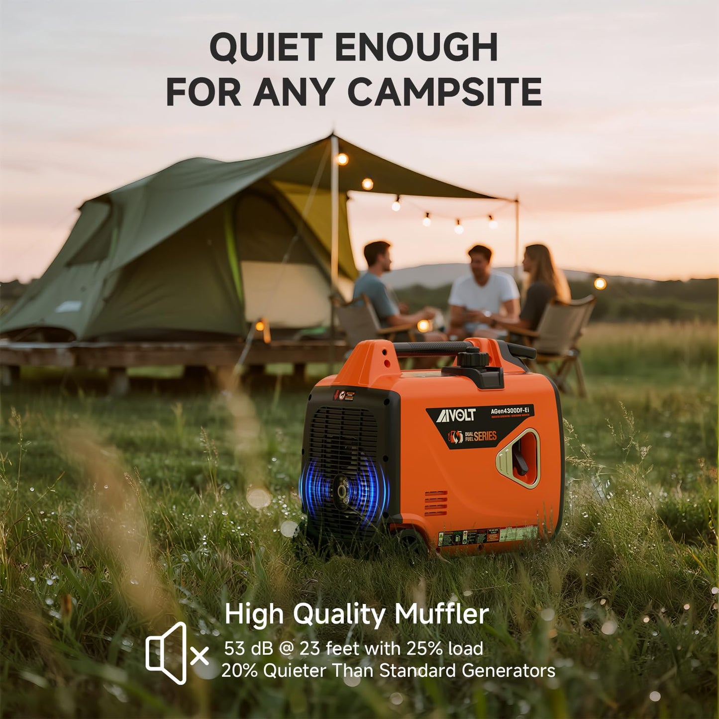 Dual Fuel Inverter Generator 4300W with Wheel Kit, Portable Generator 3-Way Remote/Electric/Recoil Start, Auto-Switch, Ultra-Quiet for RV Camping & Home Backup