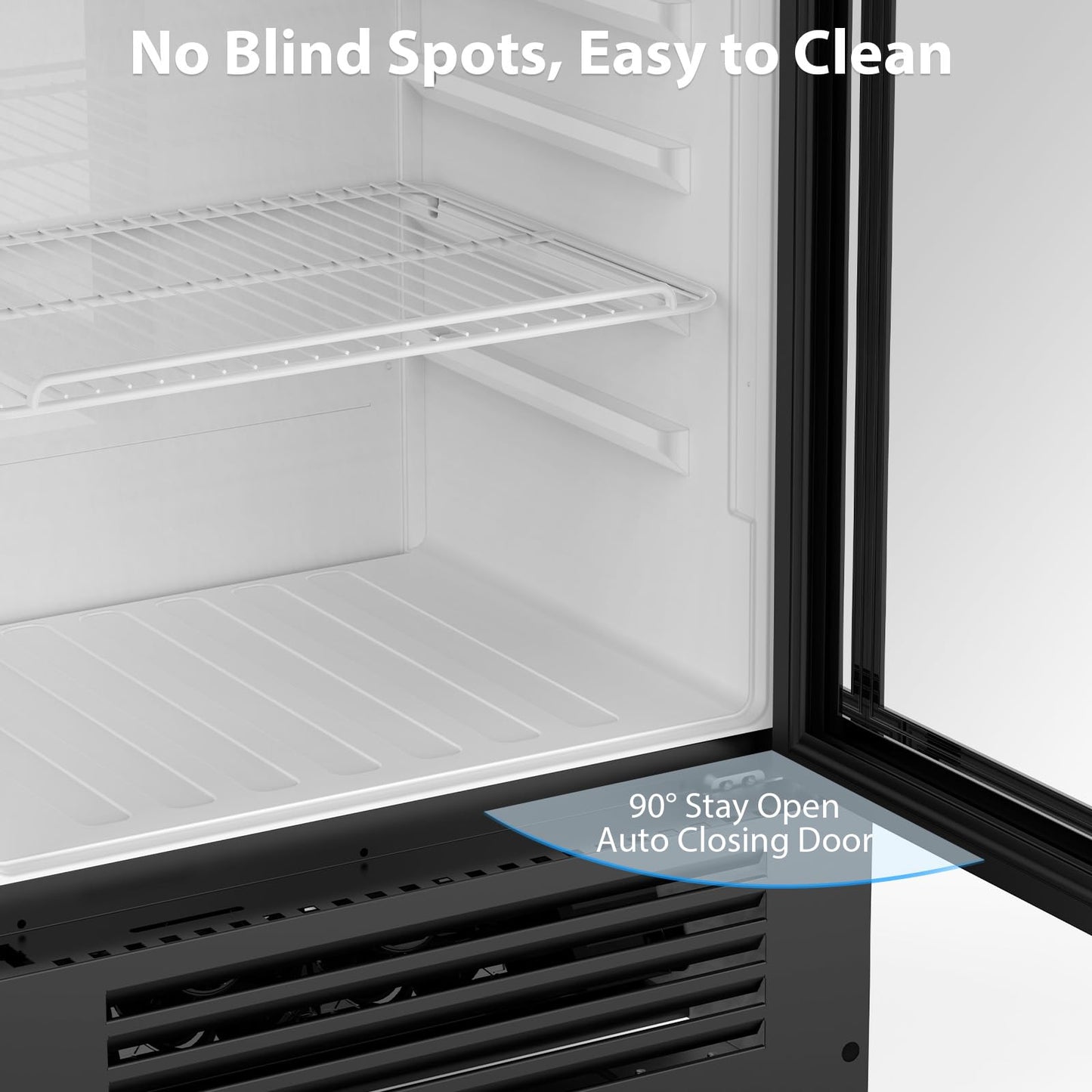 COWSAR Beverage Refrigerator Cooler, Freestanding 145 Can Beverage Refrigerator with Smart Temperature Control，6 CU FT Quiet Fridge with Lightbox for Bar, Office, Restaurant or Home, Black
