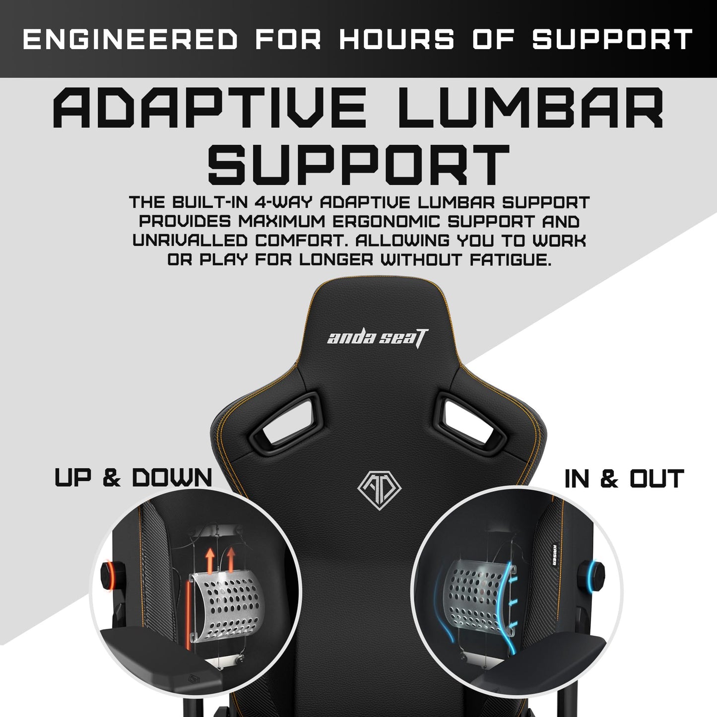 Anda Seat Kaiser 3 XL Gaming Chairs for Adults - Ergonomic Black PVC Leather Gaming Chair with Lumbar Support, Comfortable Office Seat with Neck Support - Heavy Duty Wide Gamer Seat