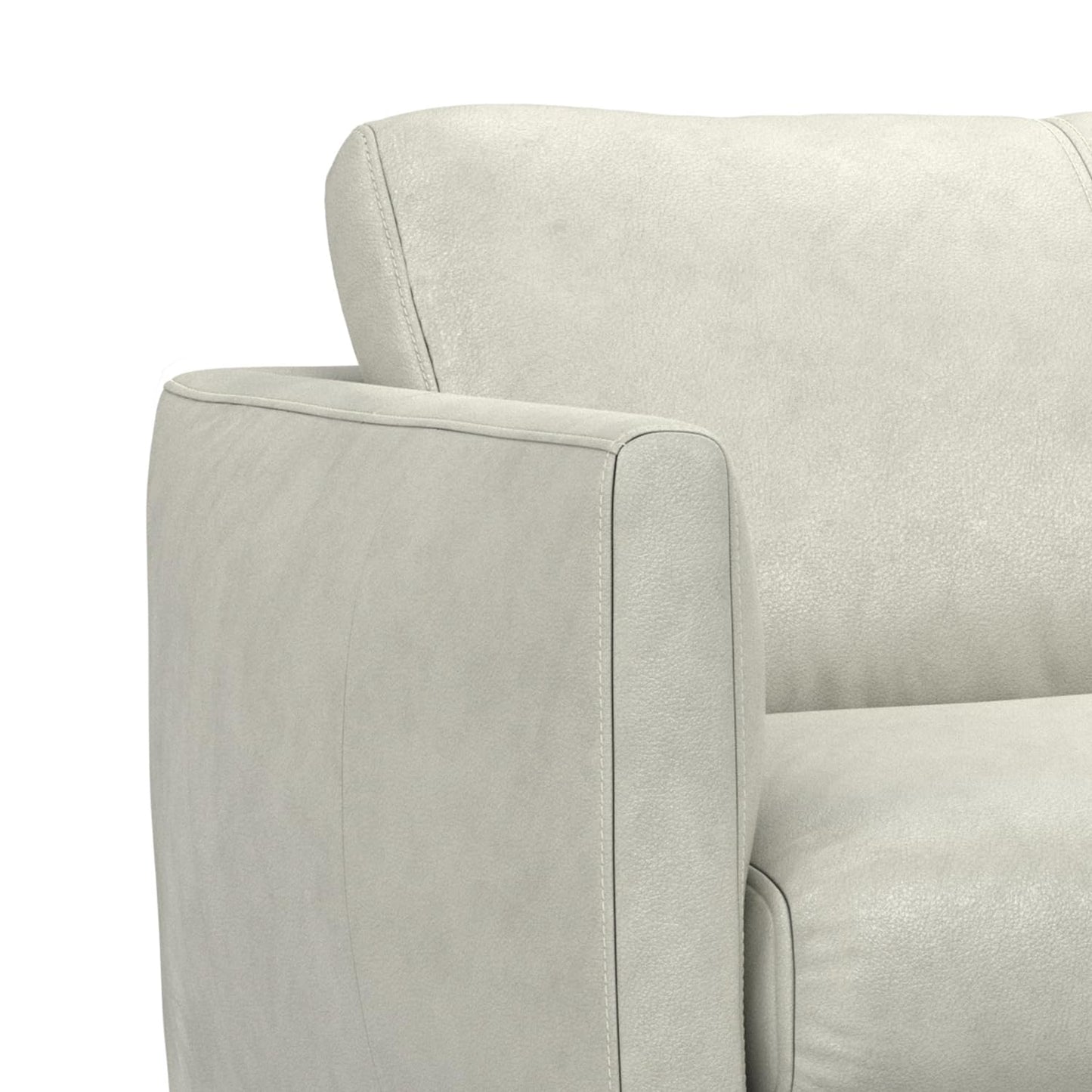 SIMPLIHOME Stevens Sofa in Genuine Light Smoke Grey Leather, 81-inch Wide, Solid Wood Frame, Modern 3-Seater Couch for Living Room