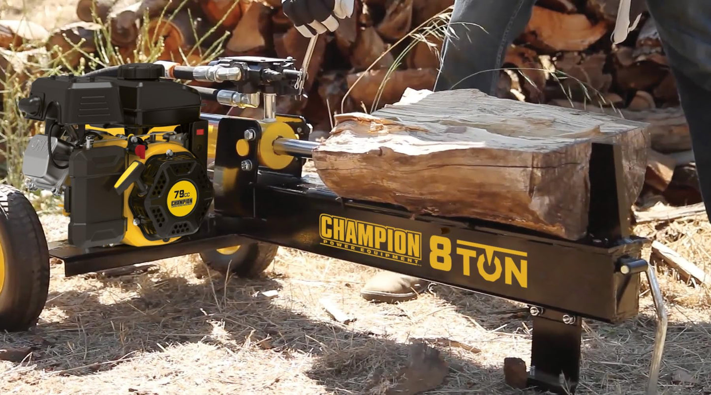 Champion Power Equipment 8-Ton Compact Horizontal Gas Log Splitter with Auto Return