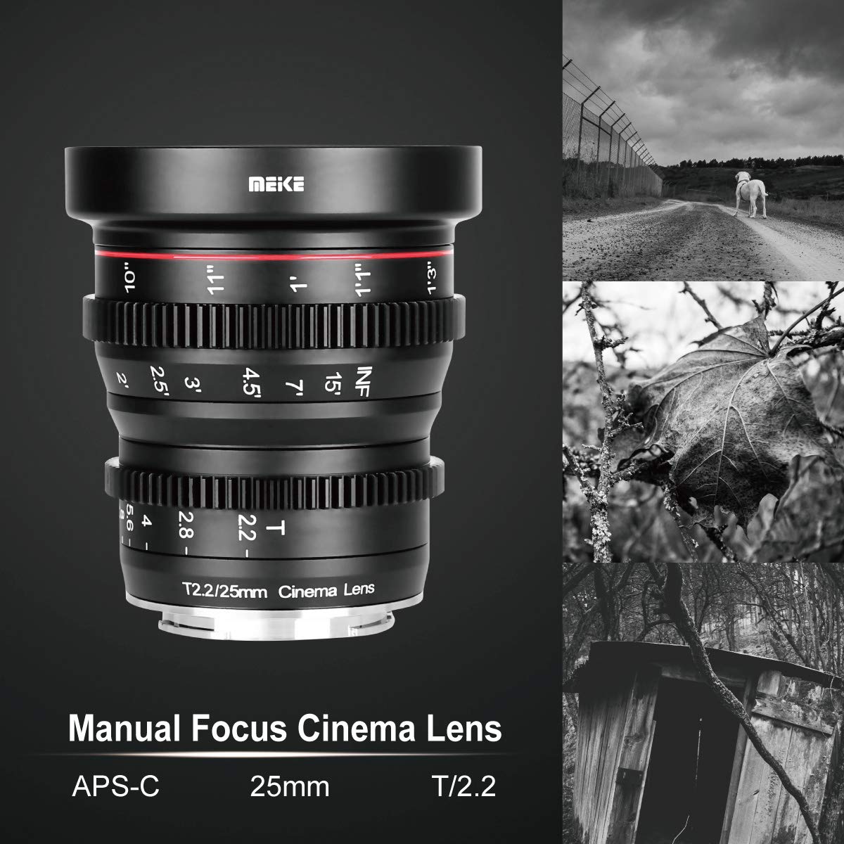 Meike 25mm T2.2 Manual Focus Prime Mini Cinema Lens for Micro Four Thirds MFT M43 Mount Cameras