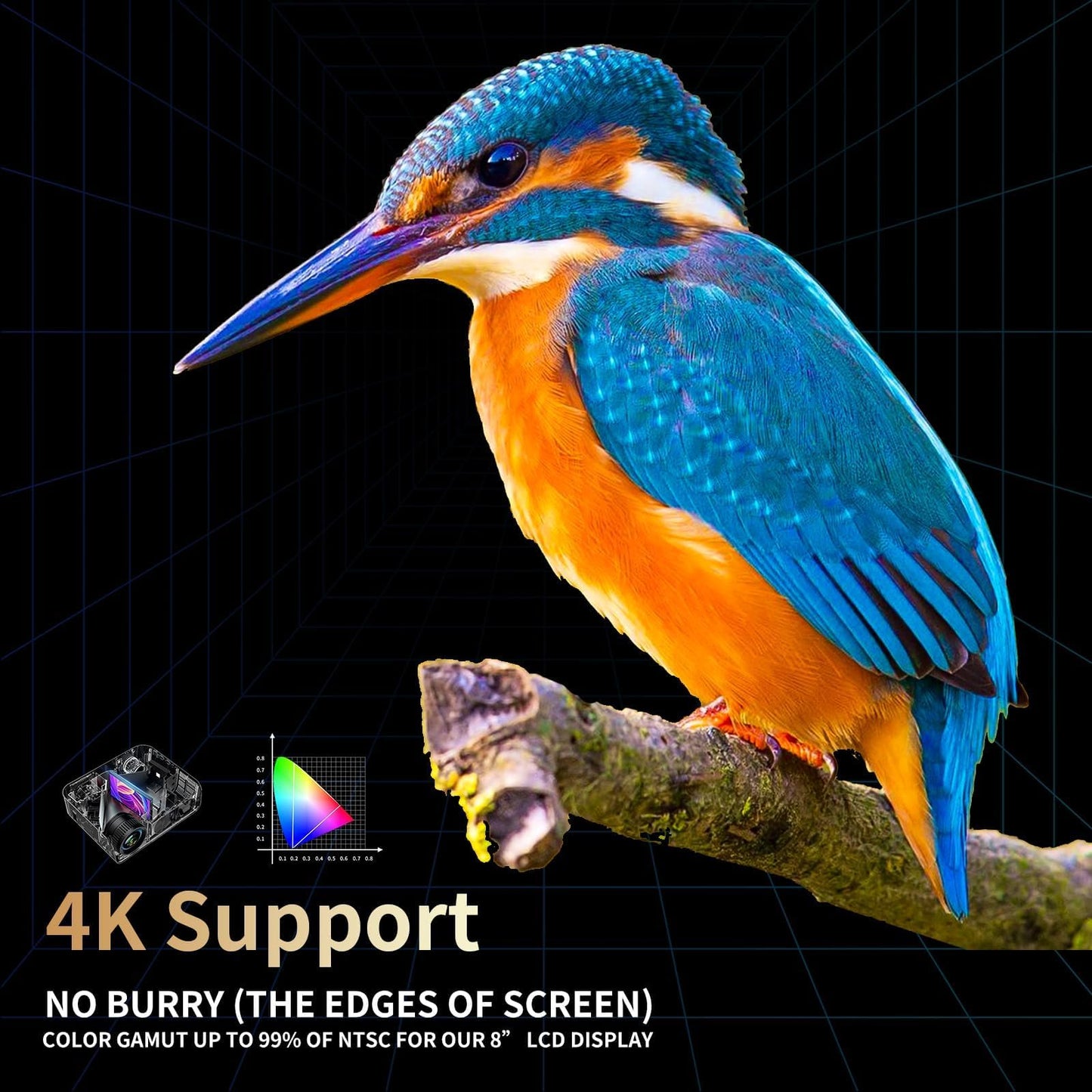 2200 Ansi 4K Projector with WIFI and Bluetooth,Outdoor Movie Projector Auto Focus,ARC,DoIby Audio,PPT,Home Theater Projector 4k HDR10,30W Speaker,500''Display,Compatible w/ TV Sticks,iOS,Android,PC