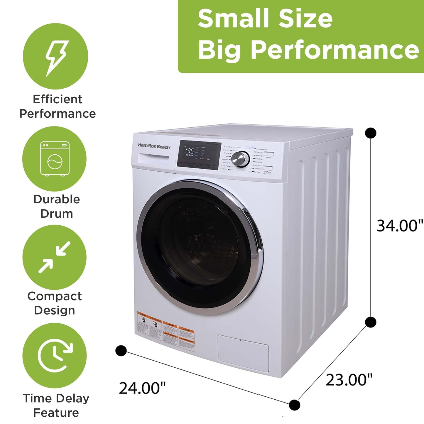 HAMILTON BEACH Washer and Dryer Combo 2.7 cu ft - White
