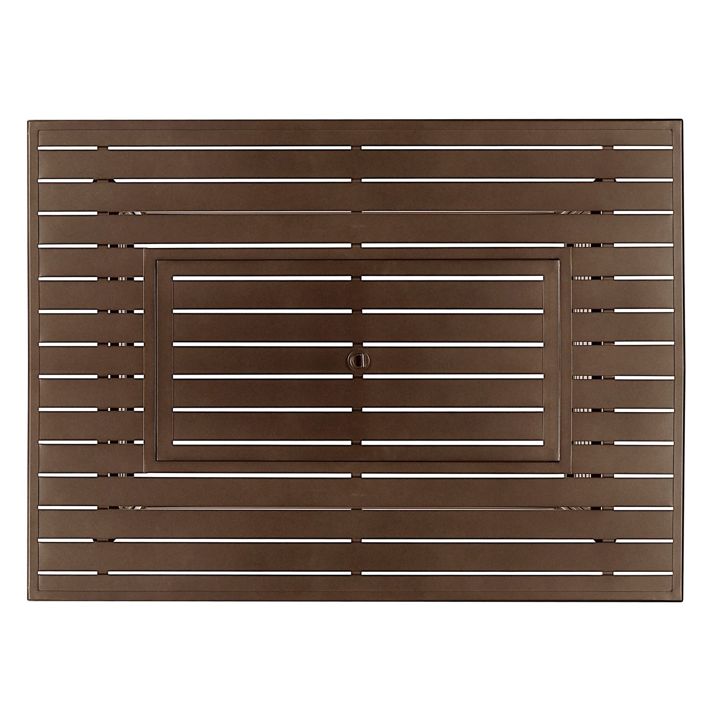 Oakland Living Rectangular 48 in. x 36 in. Aluminum Propane Fire Pit Table, Glass Beads, Two Covers, Lid, 57,000 BTUs in Brown Finish