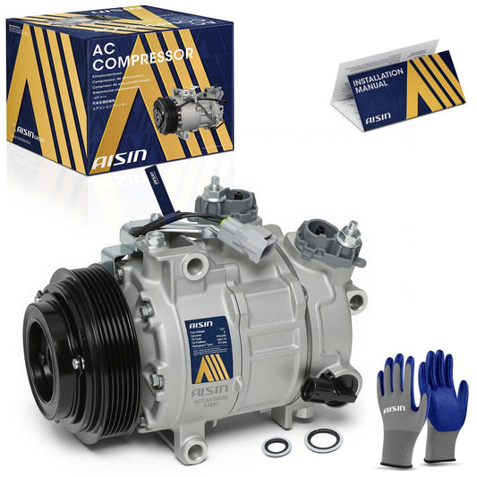 AISIN AFTERMARKET ACCAZ-00058 Air Conditioner AC Compressor - Compatible with Ram 1500 2014-2018 5.7L, 1500 Classic 2019-2022 5.7L - with 6-Pulley Groove, with Clutch