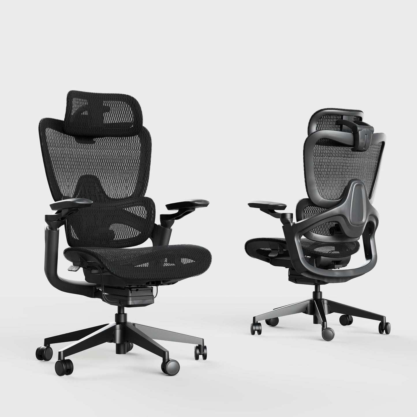 chirvana Ergonomic Office Chair, Big and Tall Home Desk Chair with Adjustable 3D Lumbar Support, 5D Armrest, 4D armrests, Mesh Computer Chair,90-130°Tilt, Model Zen (All Black)