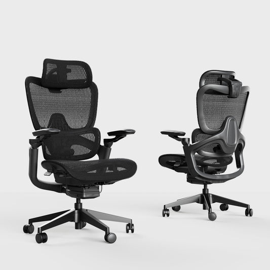 chirvana Ergonomic Office Chair, Big and Tall Home Desk Chair with Adjustable 3D Lumbar Support, 5D Armrest, 4D armrests, Mesh Computer Chair,90-130°Tilt, Model Zen (All Black)