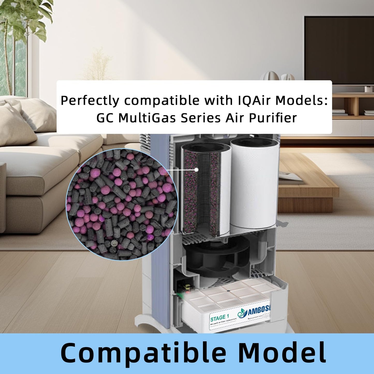 Amboseli 9 Pack Air filte-r Replacement Bundle Compatible with IQAir GC Series Air Purifie-r, True HEPA Replacement, and Activated Carbon Replacement
