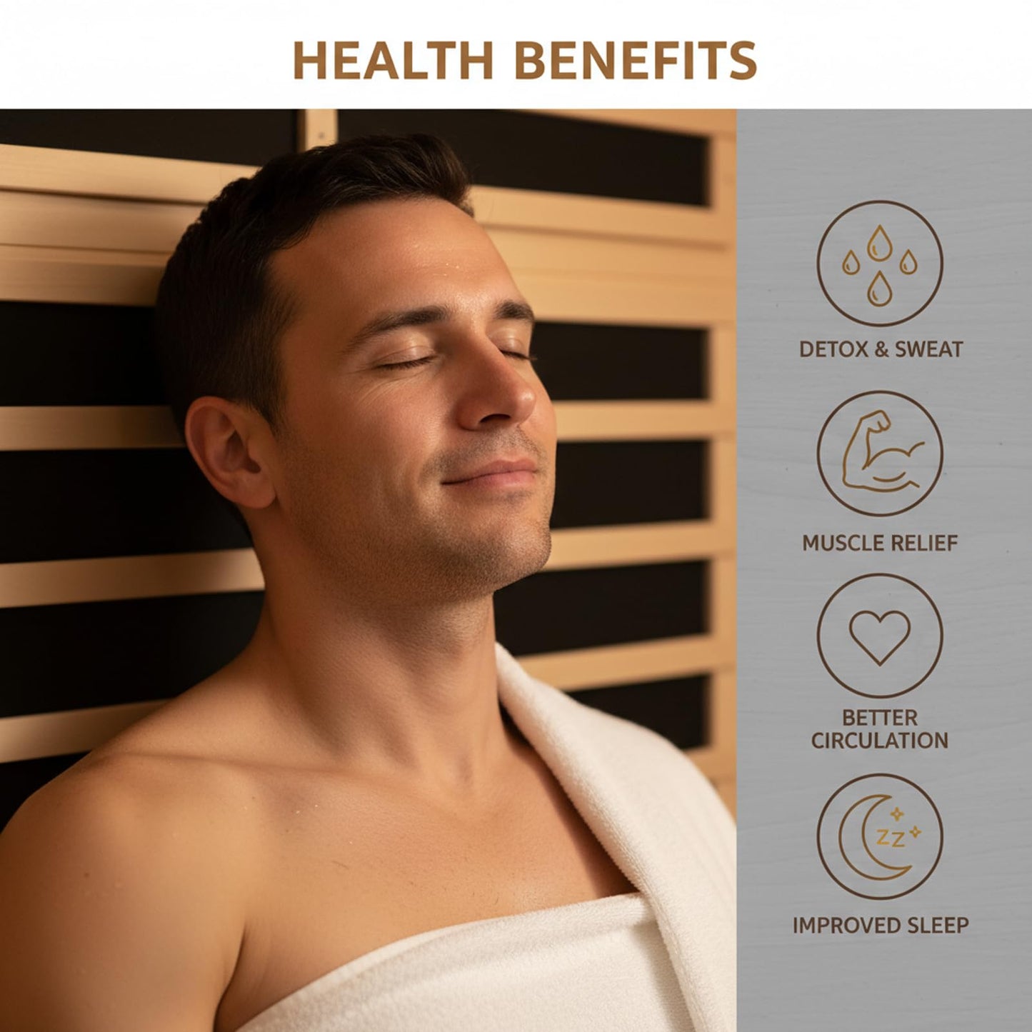 2 Person Far Infrared Sauna, 1800W Low EMF Wooden Infrared Sauna Room for Home, 8 Heating Panels Therapy Sauna with Hemlock Wood, Indoor Sauna Spa for Relaxation, Muscle Relief (Double Person Sauna)