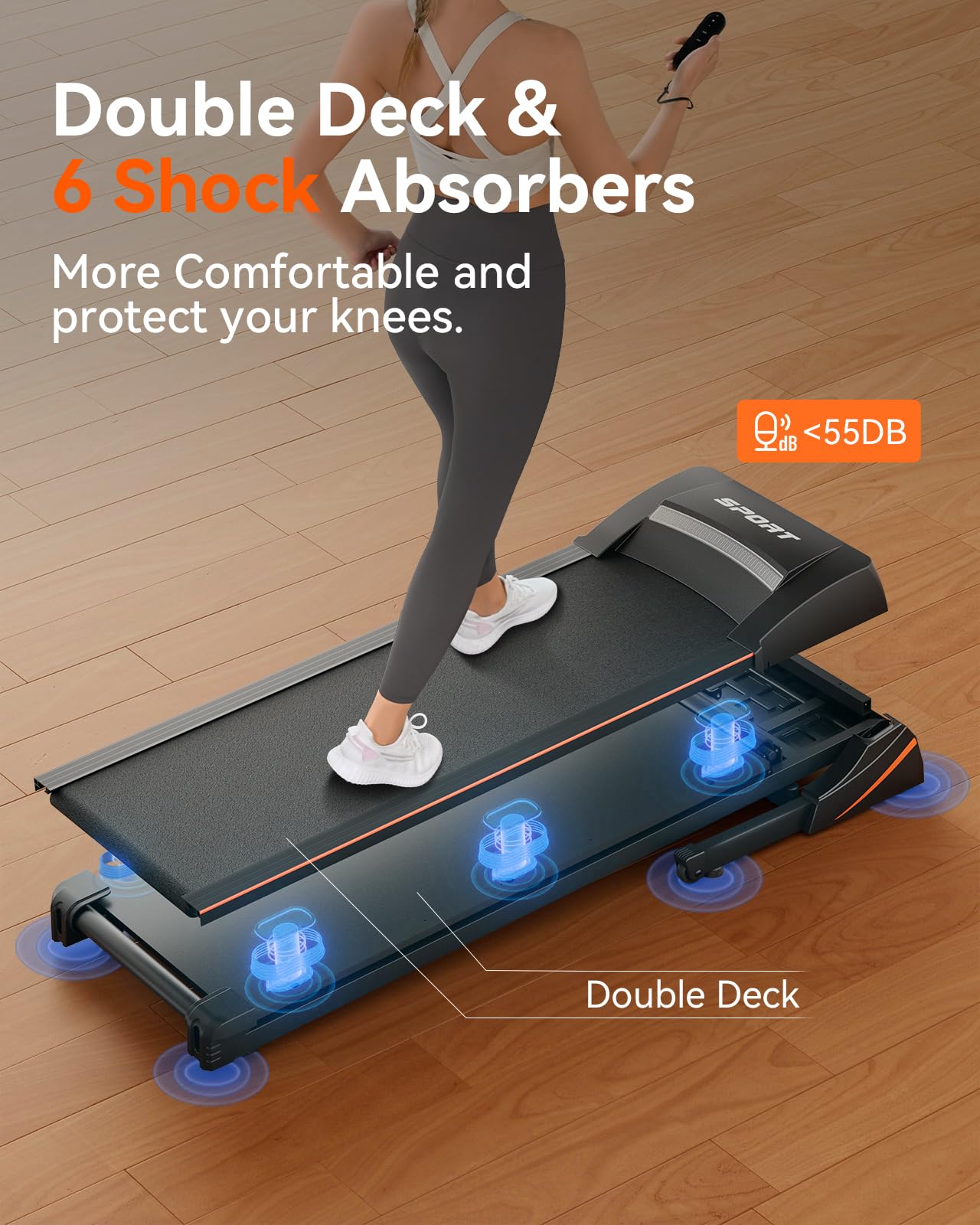 Renestar Treadmills for Home, Treadmill with Auto Incline, Folding Treadmills for Running Walking, 300LBS Weight Capacity, Max Speed 10MPH, Bluetooth Speaker, Pulse Monitor