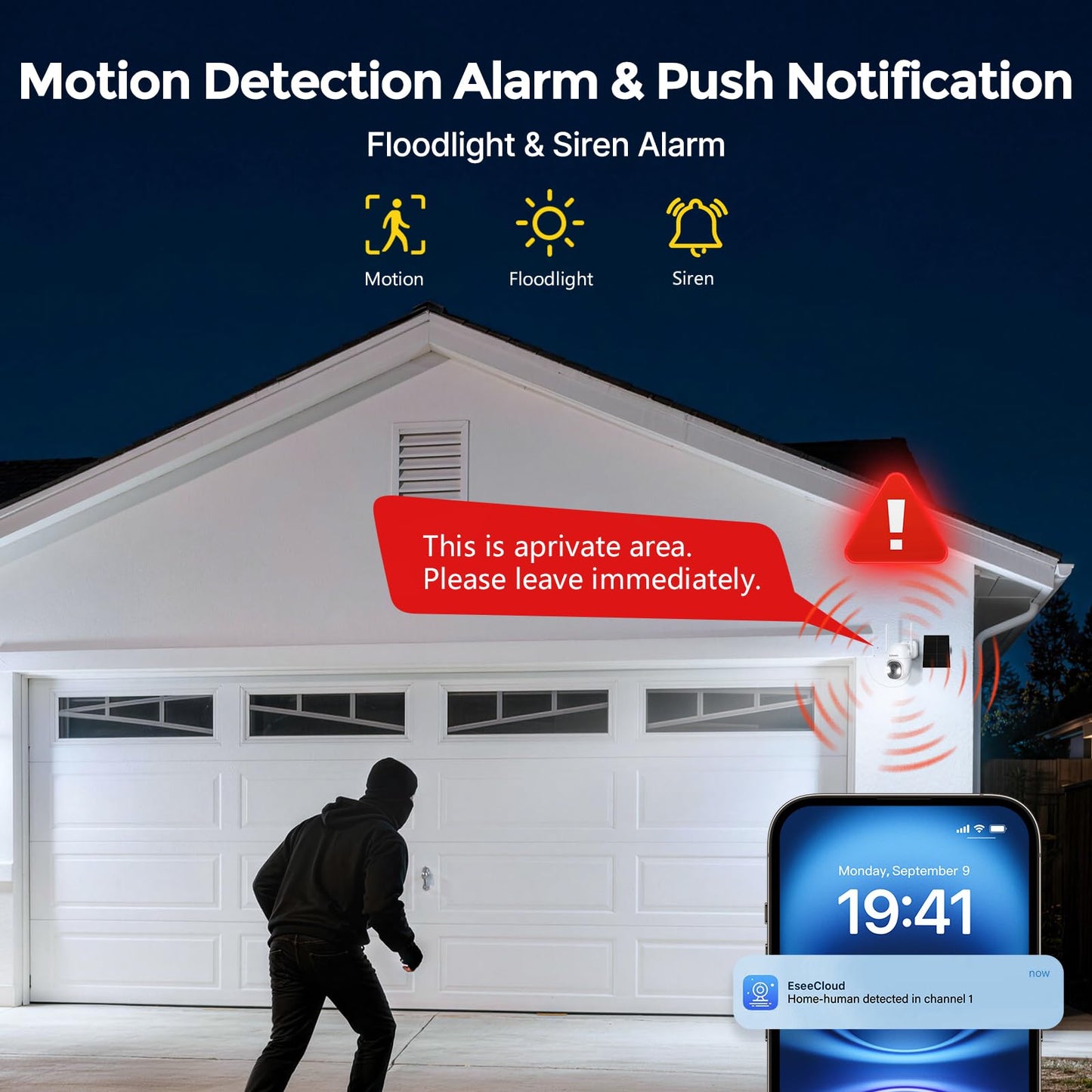 Lizhonto 4MP Solar Wireless Security Camera System with Touch Monitor, Outdoor Home Surveillance NVR Kit, 2 Cameras Expandable to 10CH, 64GB, Color Night Vision, Motion Detection, No Monthly Fee