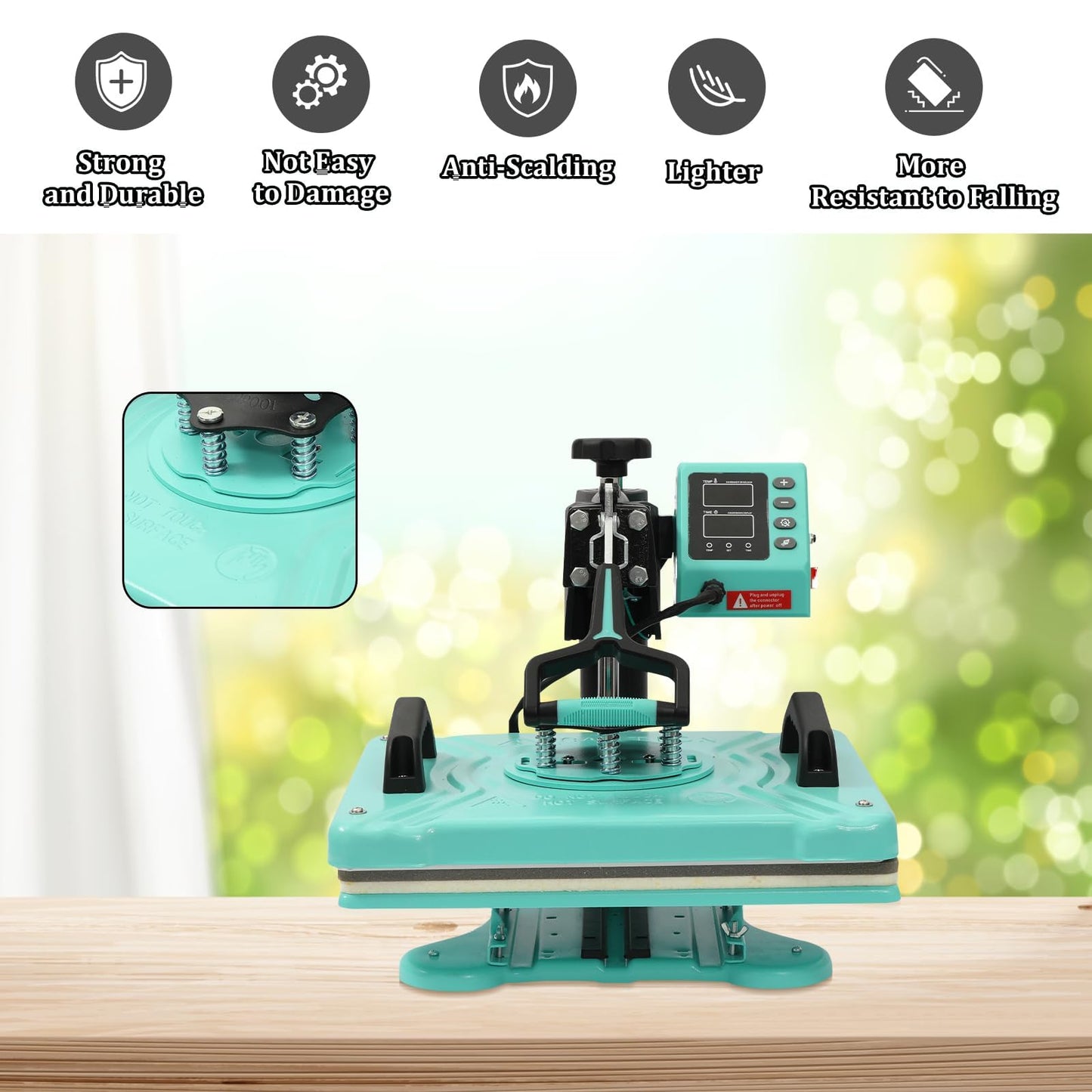 6-in-1 Heat Press Machine for T Shirts, 12x15in Sublimation Combo with Mug Press, Plate & Hat Attachments, 360° Swing Away Shirt Press, Digital Heat Transfer for DIY Projects