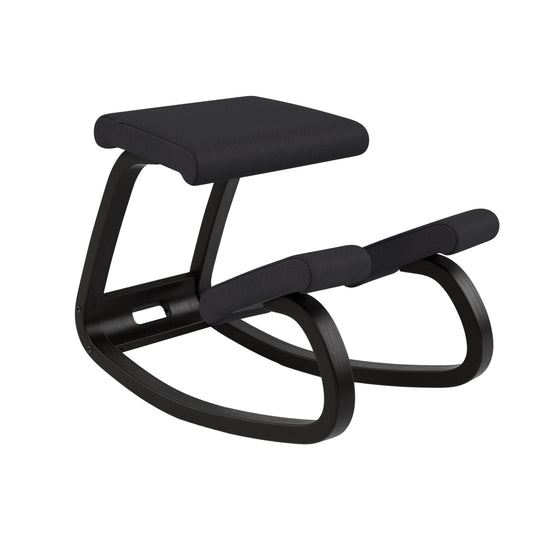 Varier Variable Black/Black Ergonomic Office Kneeling Chair for Desk – Back Pain Relief, Rocking Seat for Home, Study & Posture Support – 10 Year Manufacturer Warranty