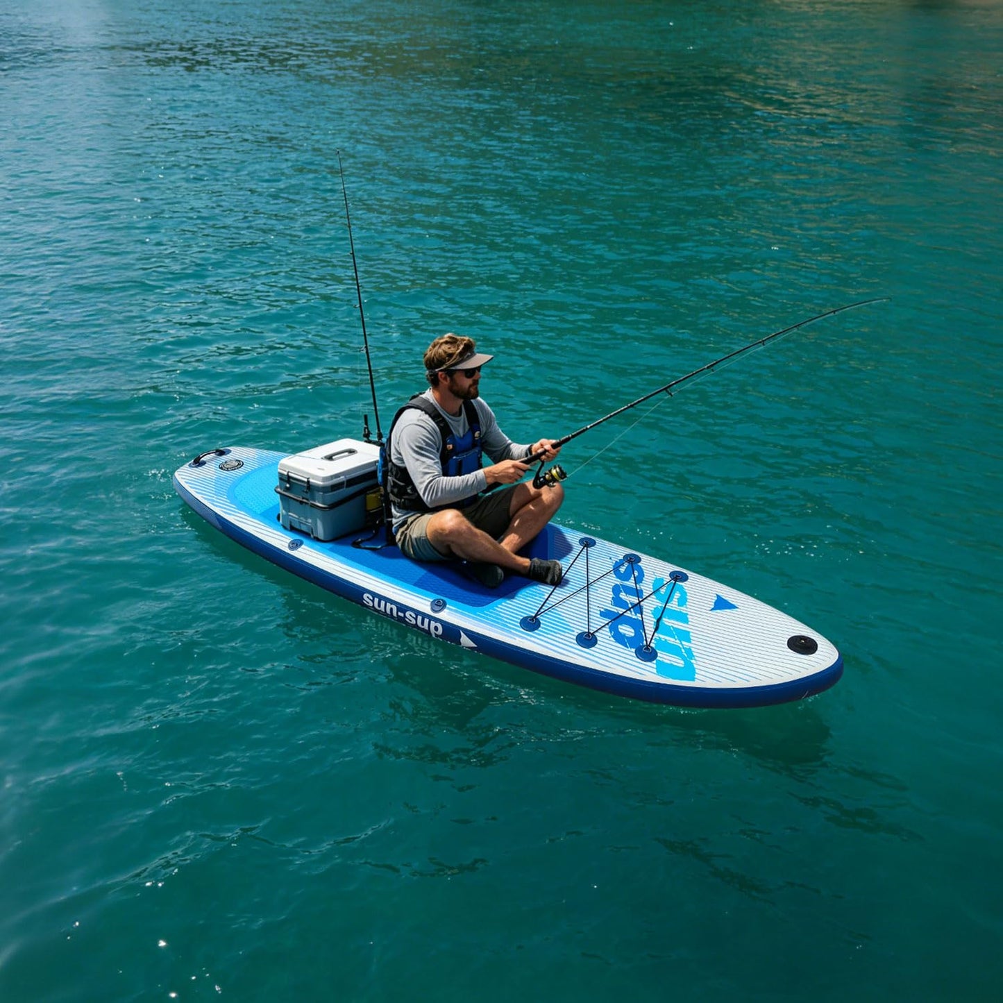 SunSUP 10.6ft Inflatable Stand Up Paddle Board, Non-Slip Deck with Complete Accessories for Adults Beginners, Perfect for Yoga Fishing Surfing