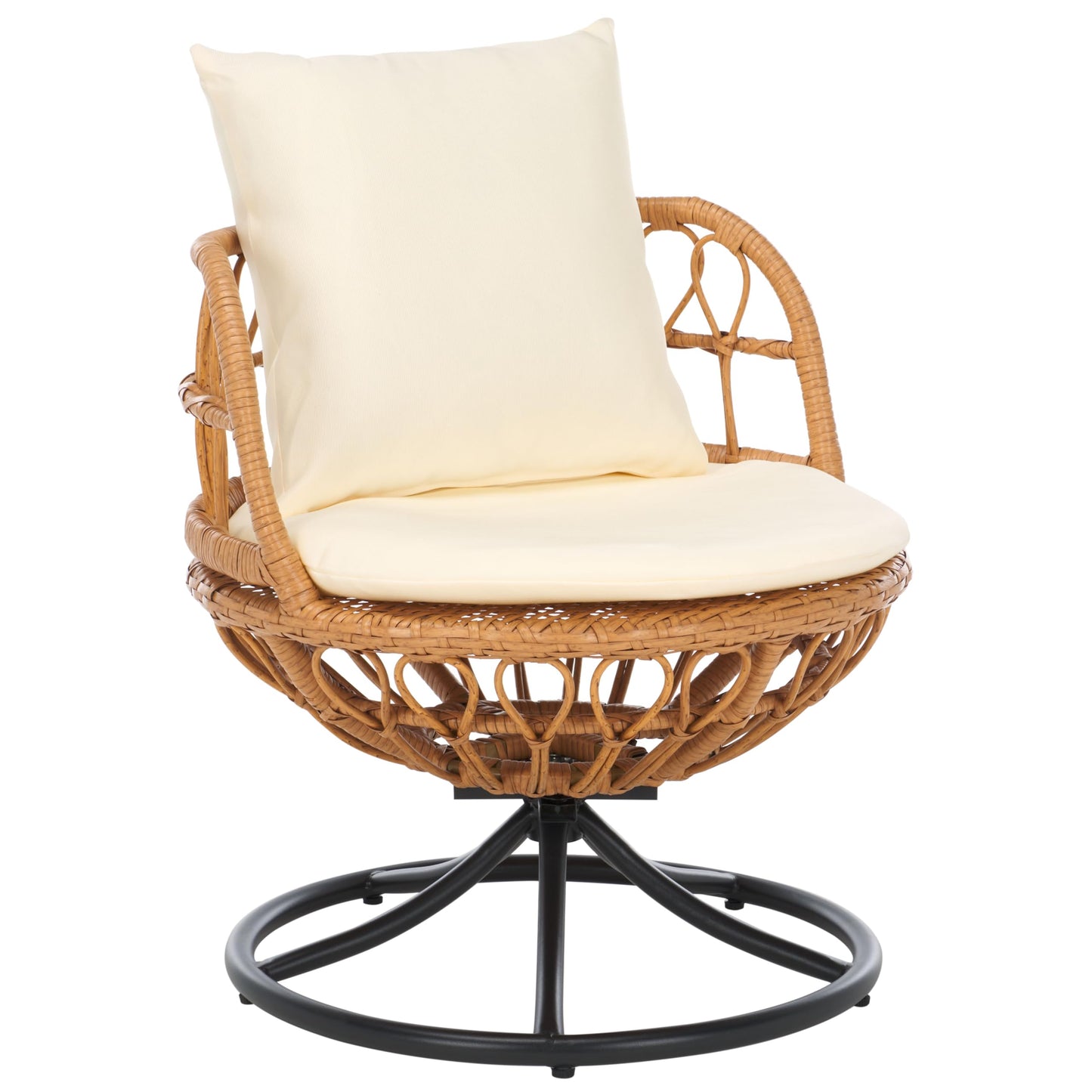 SAFAVIEH Outdoor Collection Colby Natural/Beige 3-Piece Patio Set