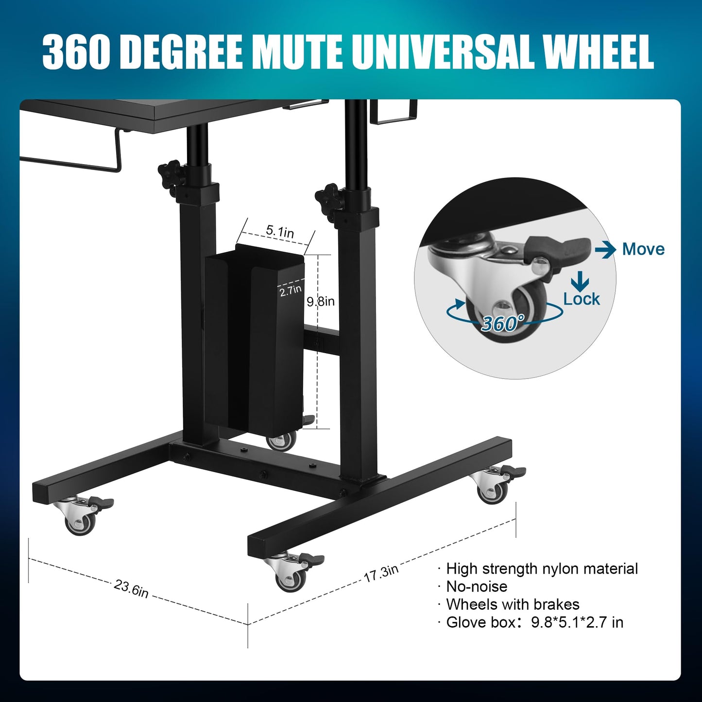 POARMEEY Rolling Tattoo Workstation Cart with Double Adjustable Trays