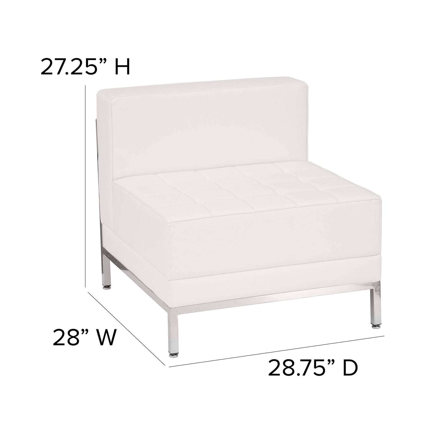 Flash Furniture HERCULES Imagination Series Contemporary White LeatherSoft Middle Chair