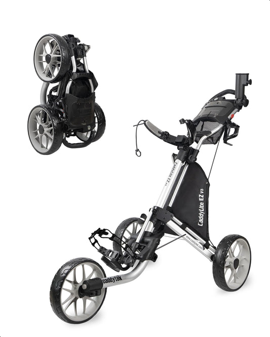 Caddytek Golf CaddyLite EZ Fold V8 3-Wheel Push Cart Silver