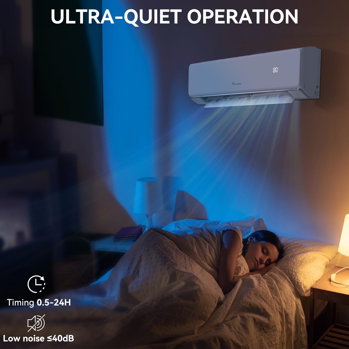 YITAHOME 23 SEER2 24K BTU 3 Zone Mini Split AC/Heating System, 9000 9000 9000 BTU Tri Zone Mini Split Air Conditioner, 208-230V Pre-charged Inverter AC, Compatible with Wi-Fi&Alexa