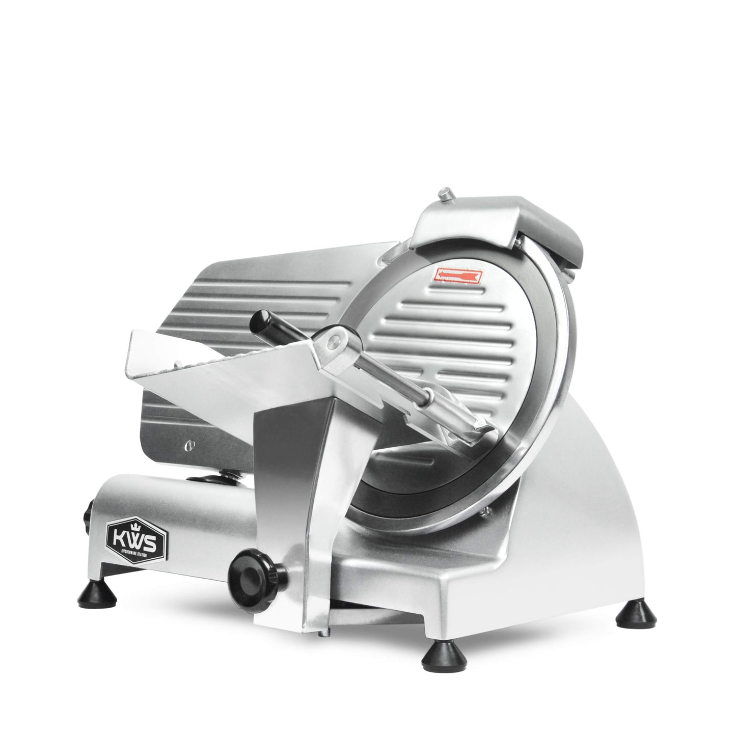 KWS 10NS Commercial 10" Electric Meat Slicer, 320W High-Torque Motor, Stainless Steel Blade, Deli-Style Thin Slicing, Built-In Sharpener, Heavy-Duty Aluminum Body for Meat, Cheese & Semi-Frozen Foods
