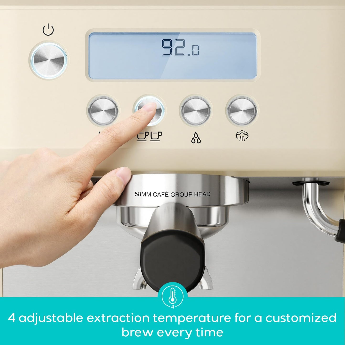 CASABREWS Ultra Espresso Machine with LCD Display, 20 Bar Espresso Maker with Powerful Milk Frother, Customizable Brewing Temperature, Barista-Level Latte and Cappuccino Machine for Home, Creamy