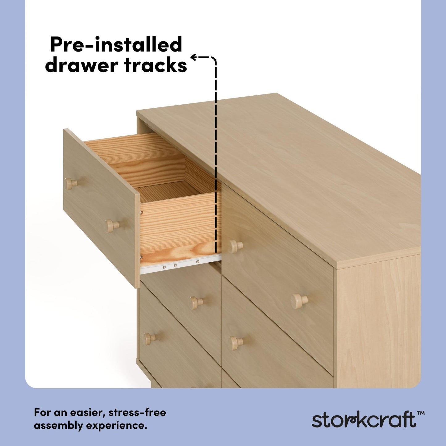 Storkcraft Texas 6 Drawer Dresser (Driftwood) – GREENGUARD Gold Certified Baby Dresser, Interlocking Drawer System for Nursery & Kids’ Bedroom, Brown Chest for Kids Bedroom, Nursery Storage