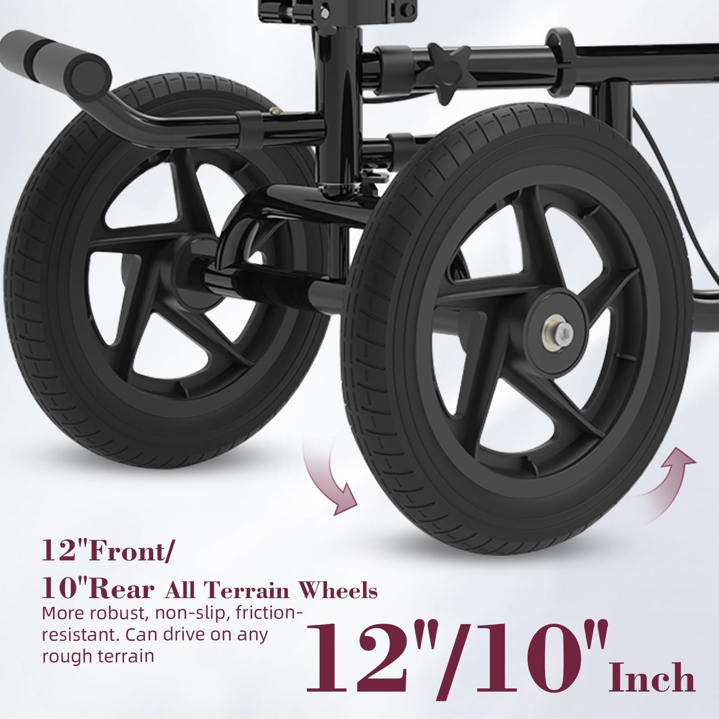 Fvzzin All Terrain Knee Scooter for Adults, Foldable Rolling Knee Scooter with DIY Stickers & Shock Absorber, Steerable Knee Walker for Broken Foot, Ankle Injuries & Surgery, Better Crutch Alternative