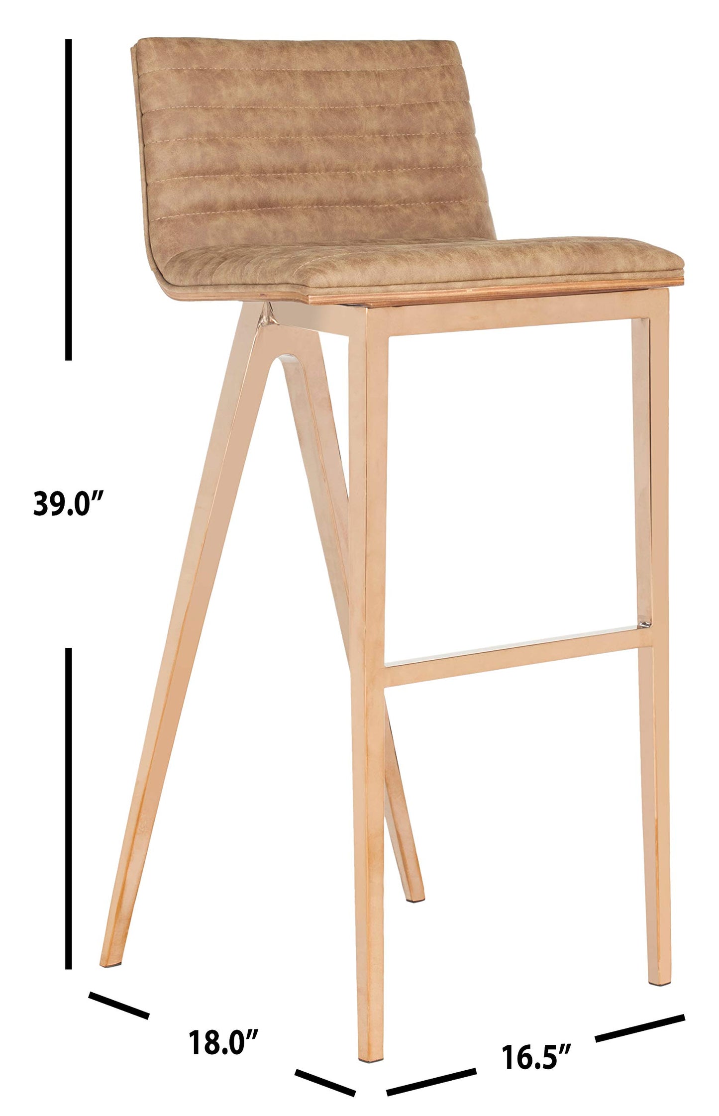 Safavieh Home Collection McKay Brown and Copper 28-inch Bar Stool