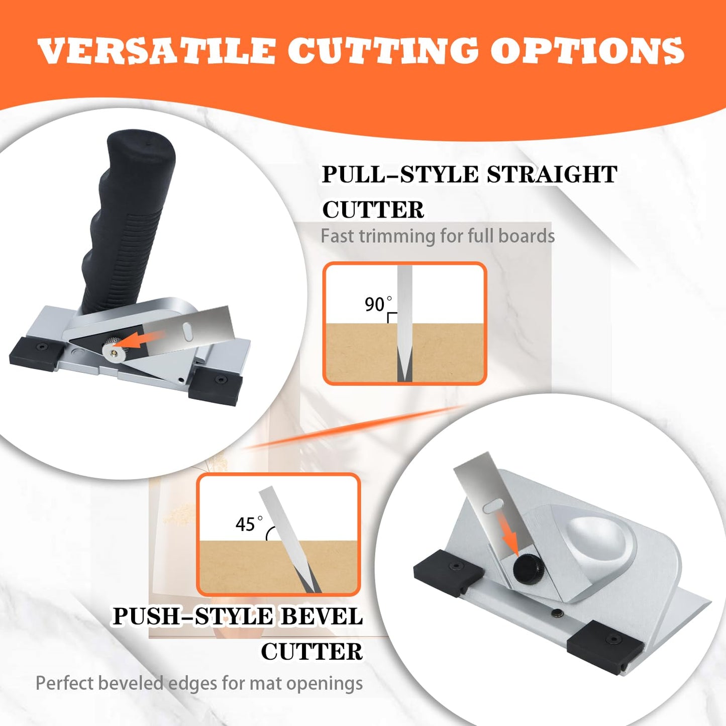 FWTRMRC 47in Mat Cutter for Framing, Compact Board Mounted Mat Board Cutter with Straight & 45° Bevel Cutting Heads Ideal for Framing Pictures DIY & Artwork Projects