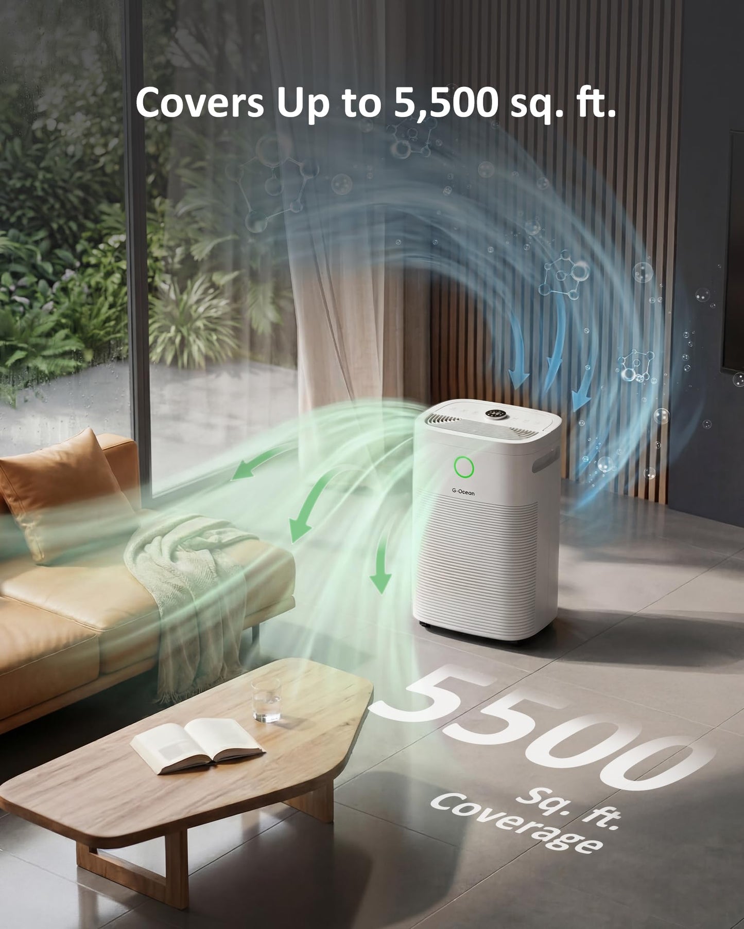 80 Pints/Day Compressor Dehumidifier for Home up to 5,500 Sq.Ft, Dehumidifier with Drain Hose, Humidity Control, 3 Modes, 24H Timer, Water Tank, Child Lock for Bathroom, Basement, Bedroom