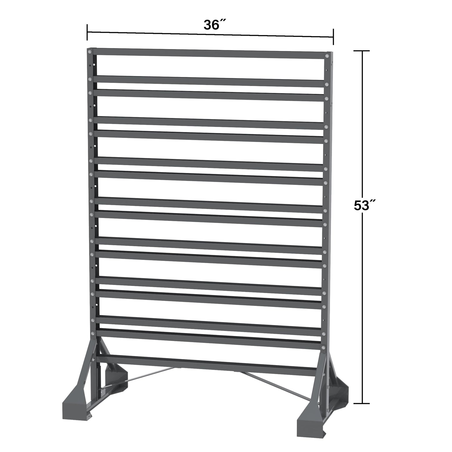 Akro-Mils 30016 Two Sided Steel Rail Hanging System Garage Organizer for Mounting AkroBin Storage Bins, (36-Inch W, 20-Inch D, 53-Inch H), Gray