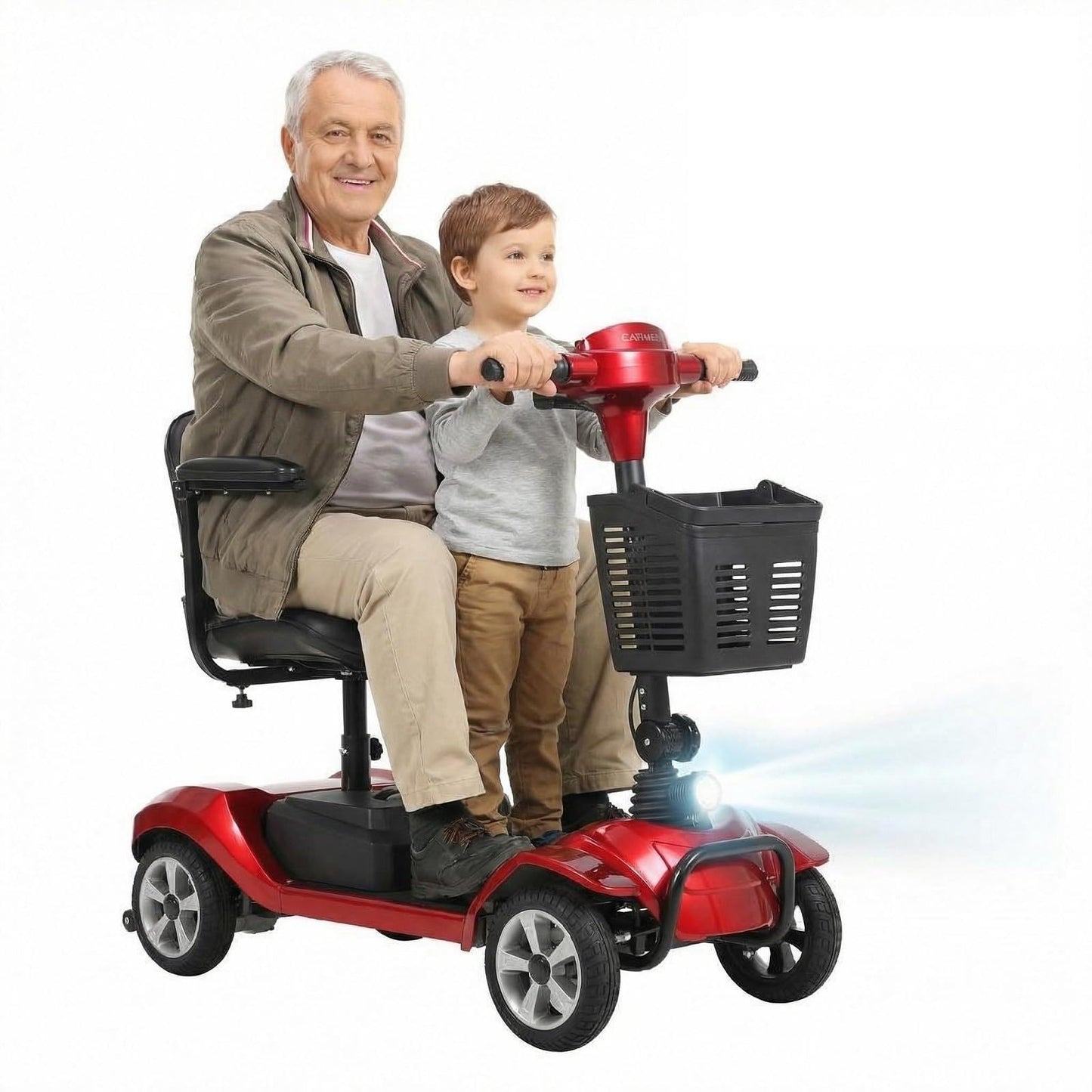 EliteEdge Foldable 4-Wheel Mobility Scooter for Adults & Seniors - 350W Motor, 300LBS Capacity, Up to 20-Mile Range with Removable 20Ah Battery, 3.7 MPH for Indoor & Outdoor Use