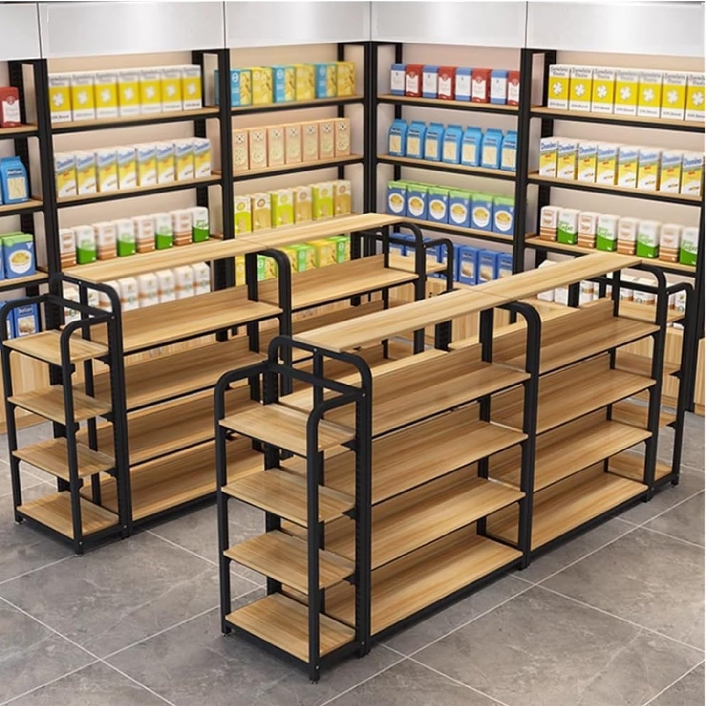 DioOnes Gondola Shelving End Cap,Candy Display Rack, Commercial Supermarket Shelves Center Island Cabinet, Garage Shelving Heavy Duty, for Stores, Supermarkets, Drugstores (End Cap 23.6*11.8*48.5in)