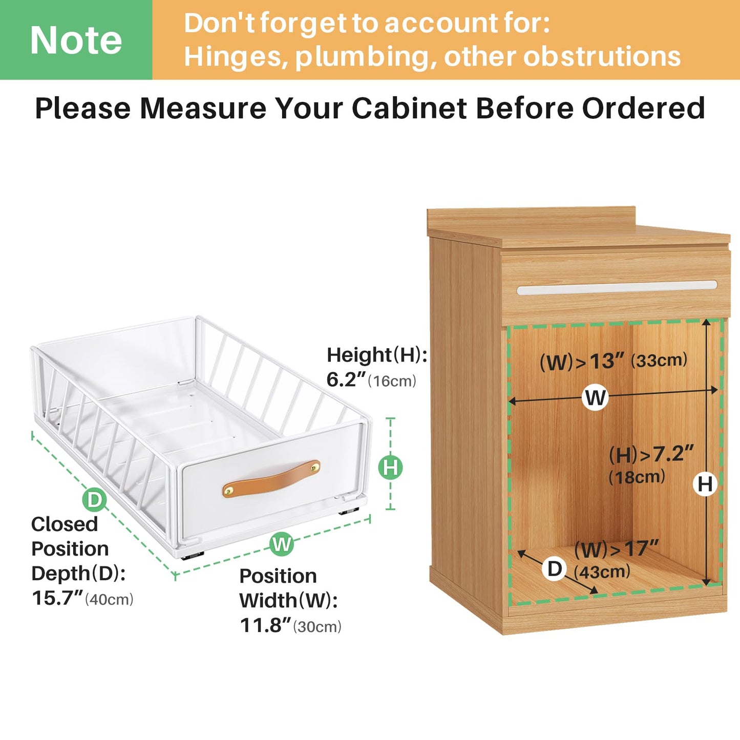 4Pack Pull out Cabinet Organizer,Heavy Duty Slide out Pantry Shelves Drawer Storage with Adhesive Nano Film,Sliding Mesh Basket with Handle for Kitchen, Bathroom, Home, 11.8W" X 15.7"D X 6.2"H,White