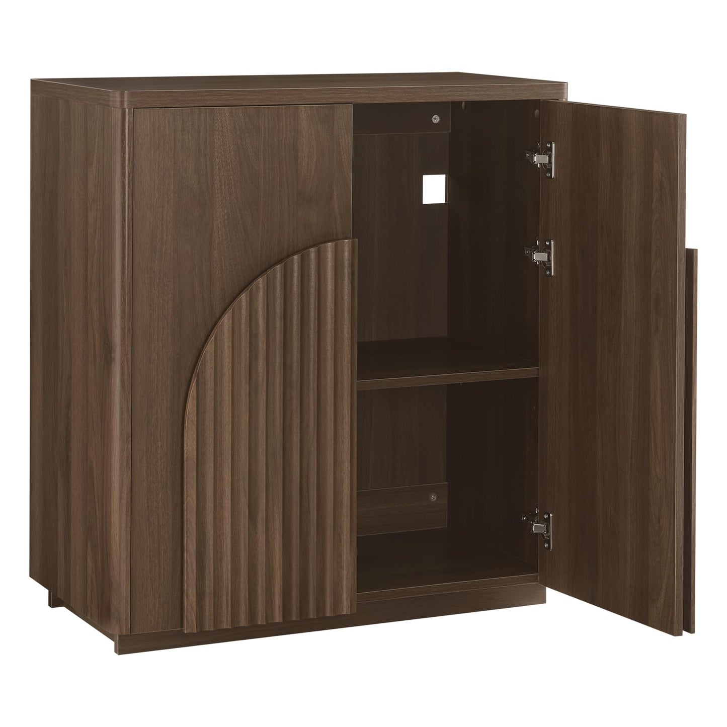 CHITA 2-Piece Modular TV Stand Set, 63 Inch Fluted Entertainment Cente, Modern Entertainment Center with Storage Cabinets & Adjustable Shelves, Media Console Table Cabinet for Living Room, Walnut
